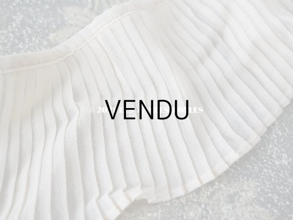 画像5: アンティーク 幅広 プリーツリボン 淡いピンクベージュ  7.6cm幅  55cm (5)