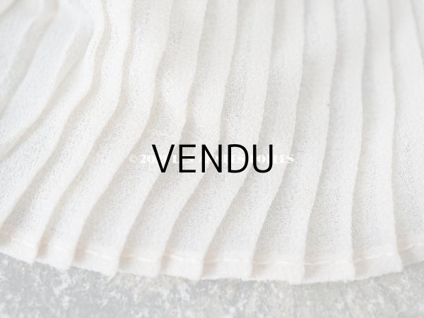 画像4: アンティーク 幅広 プリーツリボン 淡いピンクベージュ  7.6cm幅  55cm (4)