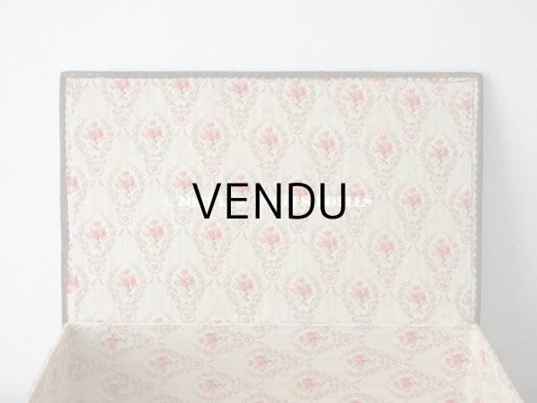 画像11: 1900年代 アンティーク ピンクの薔薇のメダイヨン 大きなカルトナージュボックス 41.3×26×12.8cm (11)