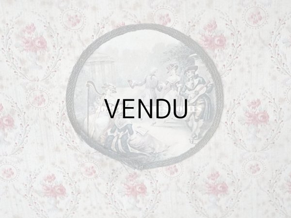 画像5: 1900年代 アンティーク ワイン色の薔薇のメダイヨン 大きなカルトナージュボックス 41×26×12.8cm (5)