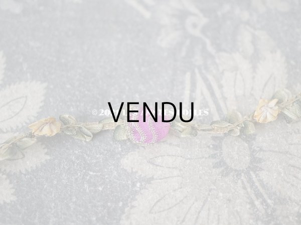 画像5: アンティーク シルク製 ロココトリム 紫＆マスタード 5ピースのセット　74cm (5)