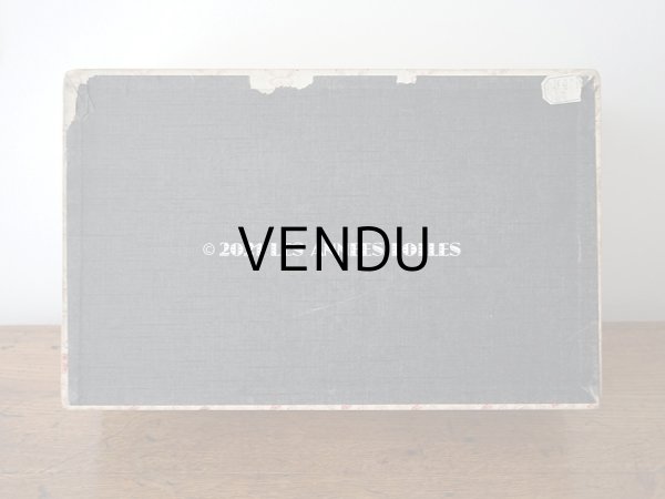 画像6: 1900年代 アンティーク ワイン色の薔薇のメダイヨン 大きなカルトナージュボックス 41×26×12.8cm (6)