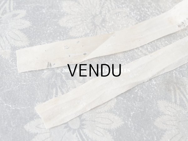 画像12: アンティーク ドール用 小さなボネ オフホワイトのシルクリボン＆レース (12)