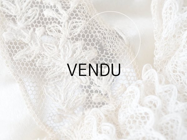 画像7: アンティーク ドール用 小さなボネ オフホワイトのシルクリボン＆レース (7)