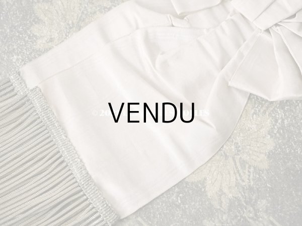 画像4: アンティーク 初聖体の腕章 淡いグレイッシュピンク シルバーのフリンジ (4)