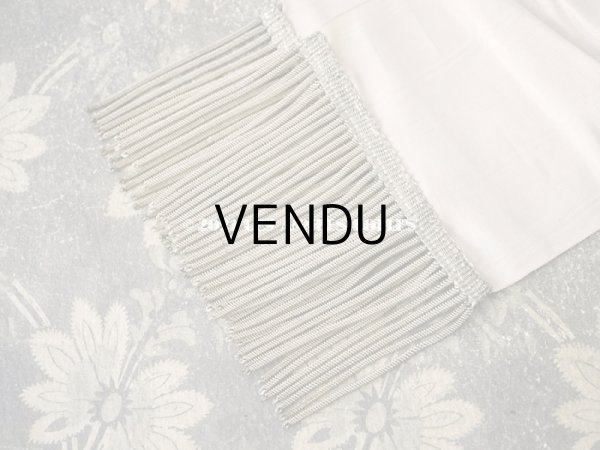画像3: アンティーク 初聖体の腕章 淡いグレイッシュピンク シルバーのフリンジ (3)