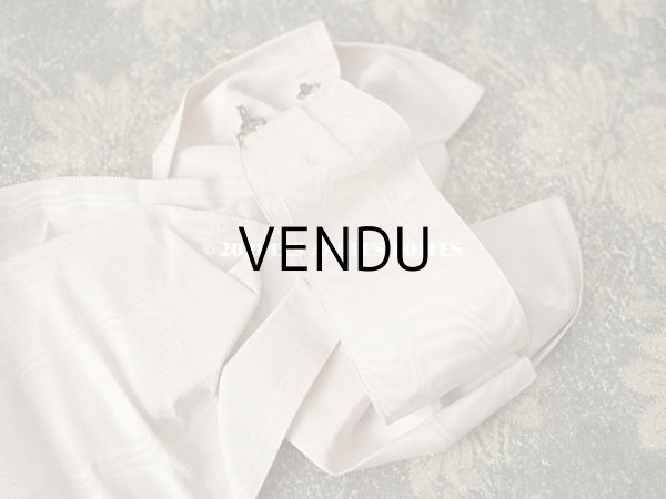 画像7: アンティーク 初聖体の腕章 淡いグレイッシュピンク シルバーのフリンジ (7)