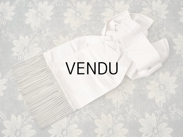 画像5: アンティーク 初聖体の腕章 淡いグレイッシュピンク シルバーのフリンジ (5)