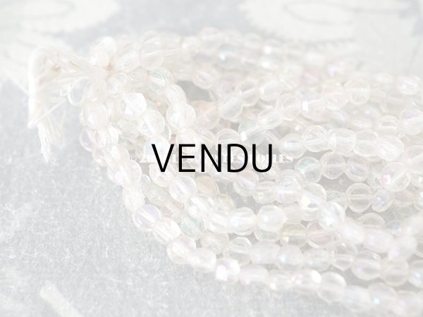 画像4: アンティーク ガラス製 ビーズ オーロラ加工  フラット・ラウンド 3mm  約300ピース (4)