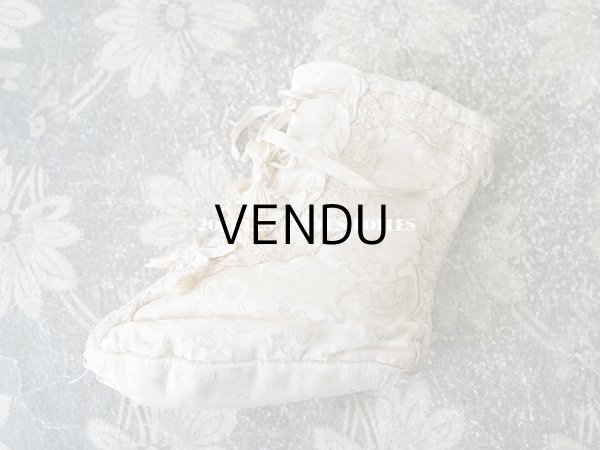 画像3: 1900年代 アンティーク ベビーシューズ シルク製 (3)