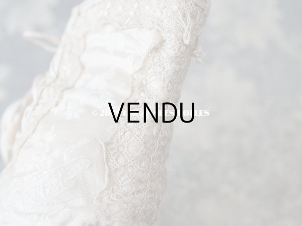 画像7: 1900年代 アンティーク ベビーシューズ シルク製 (7)