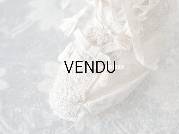 画像4: 1900年代 アンティーク ベビーシューズ シルク製 (4)