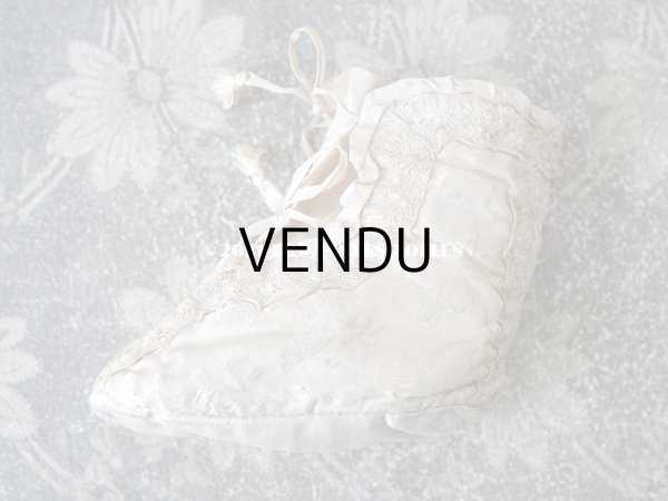 画像12: 1900年代 アンティーク ベビーシューズ シルク製 (12)