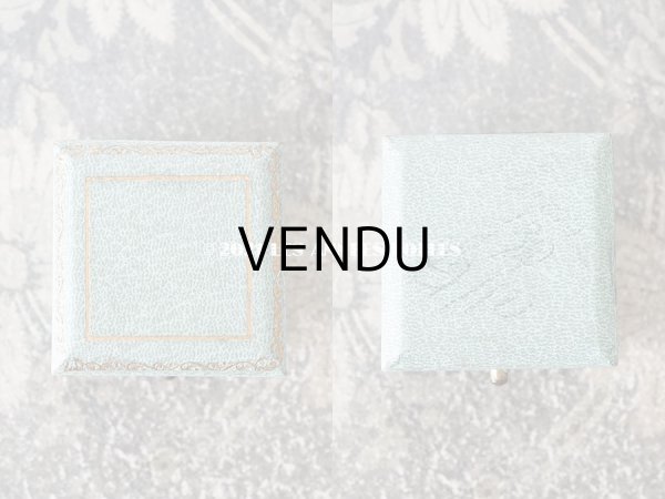 画像3: 1900年代 アンティーク リングボックス ジュエリーボックス 金彩入り グレイッシュブルー (3)