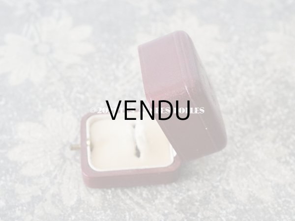 画像6: 1900年代 アンティーク 本革製 イニシャル入り M.T. ジュエリーボックス リングボックス ボルドー  (6)