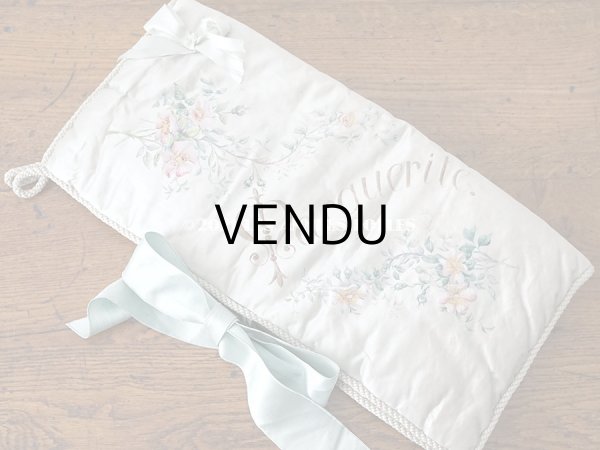 画像6: アンティーク  シルク製 ハンキーケース 野生の薔薇 ＆MARGUERITE パウダーグリーン ハンカチ用ポシェット  (6)