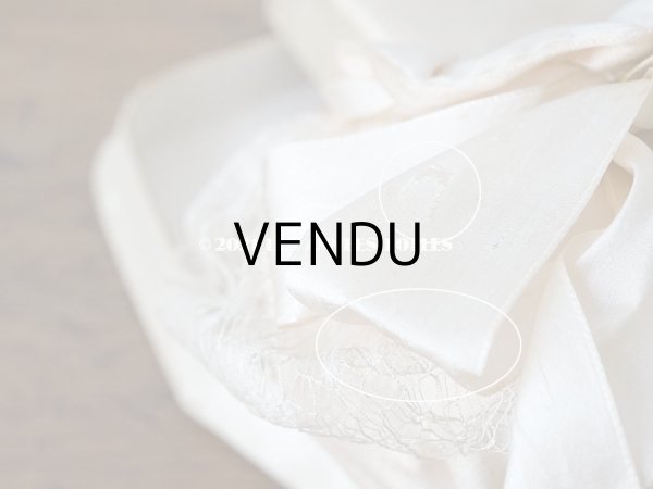 画像8: アンティーク ワックスフラワー付 シルク製 ドラジェのオモニエール 箱入り マリアージュ 結婚式  (8)