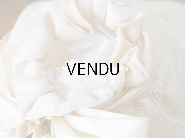 画像6: アンティーク ワックスフラワー付 シルク製 ドラジェのオモニエール 箱入り マリアージュ 結婚式  (6)