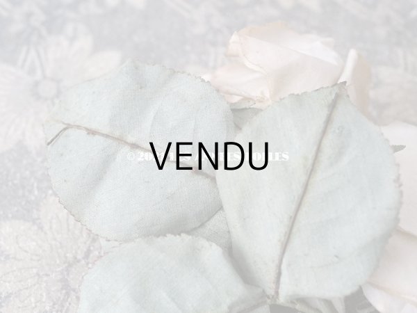 画像8: 1900年代 アンティーク　オフホワイトの薔薇の大きな布花  (8)