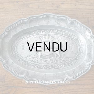 画像: ＊蚤の市＊19世紀 アンティーク エルミン紋章のプレート ピューター製 