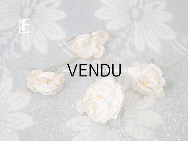 画像10: アンティーク  小さな薔薇の布花 4ピースのセット　パウダーピンク (10)