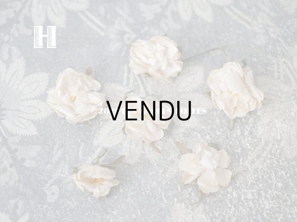 画像16: アンティーク  小さな薔薇の布花 4ピースのセット　パウダーピンク (16)