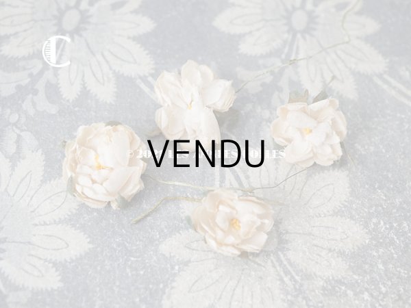 画像6: アンティーク  小さな薔薇の布花 4ピースのセット　パウダーピンク (6)