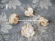 画像12: アンティーク  小さな薔薇の布花 4ピースのセット　パウダーピンク (12)