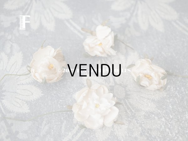 画像12: アンティーク  小さな薔薇の布花 4ピースのセット　パウダーピンク (12)