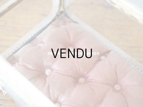 画像12: 19世紀 アンティーク ジュエリーボックス シルク製クッション スモーキーレッド (12)