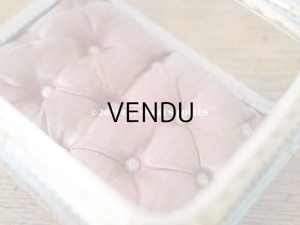 画像13: 19世紀 アンティーク ジュエリーボックス シルク製クッション スモーキーレッド (13)