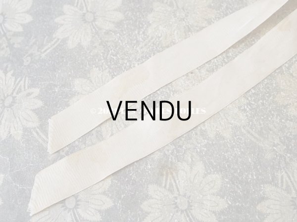 画像16: アンティーク ドール用 ベビー用 小さなボネ アイボリーのシルクリボン＆レース (16)