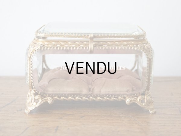 画像5: 19世紀 アンティーク ジュエリーボックス シルク製クッション スモーキーレッド (5)