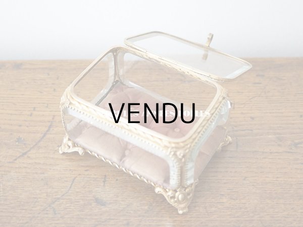 画像8: 19世紀 アンティーク ジュエリーボックス シルク製クッション スモーキーレッド (8)