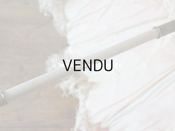 画像17: 19世紀末 アンティーク  シルク製　ピンク＆ホワイトグレーの日傘 　 (17)