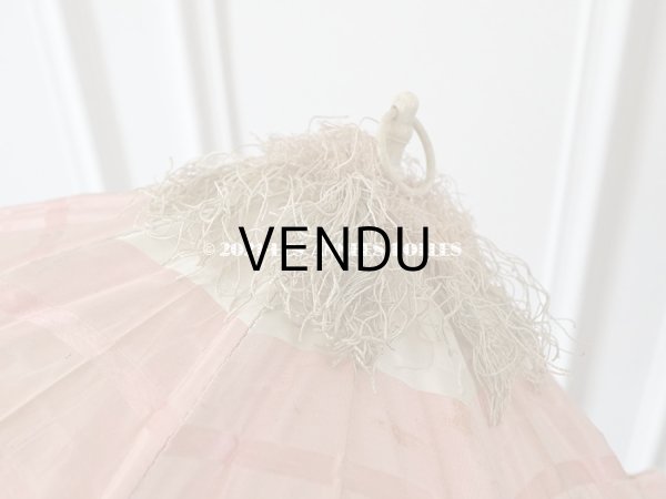 画像10: 19世紀末 アンティーク  シルク製　ピンク＆ホワイトグレーの日傘 　 (10)