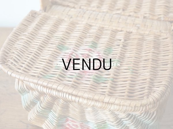 画像7: アンティーク  大きなローズパニエ 薔薇のパニエ (7)