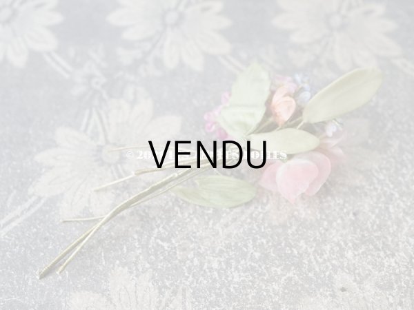 画像6: アンティーク シルクシフォンの布花 勿忘草　＆　薔薇のブーケ (6)