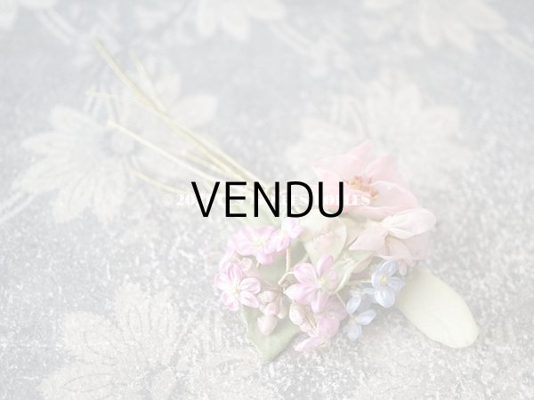 画像2: アンティーク シルクシフォンの布花 勿忘草　＆　薔薇のブーケ (2)