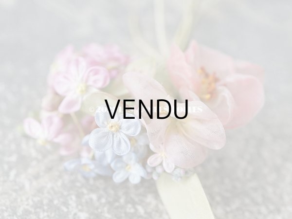 画像4: アンティーク シルクシフォンの布花 勿忘草　＆　薔薇のブーケ (4)