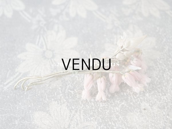 画像5: アンティーク シルクシフォンの布花 淡いピンクのツリガネソウ　＆　オレンジの花 (5)