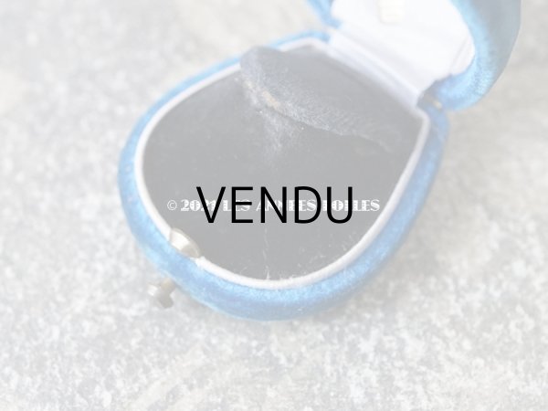 画像7: 19世紀 アンティーク リングボックス ブルーのベルベット ジュエリーボックス  (7)