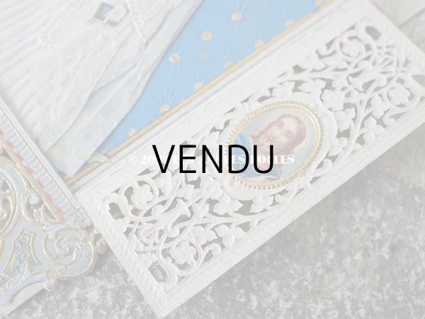 画像5: アンティーク  初聖体の立体カニヴェ 脚付き プルミエール・コミュニオン (5)