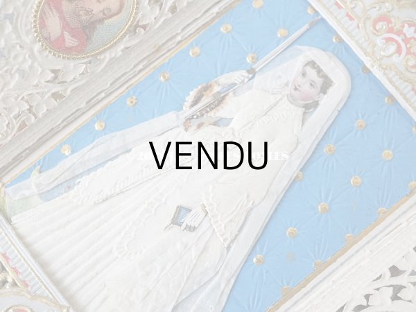 画像3: アンティーク  初聖体の立体カニヴェ 脚付き プルミエール・コミュニオン (3)