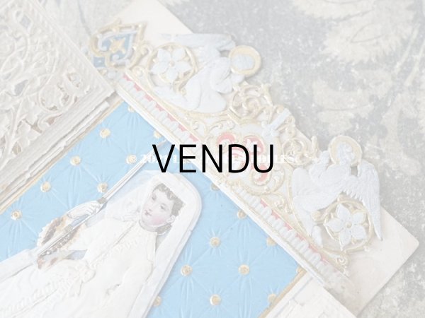 画像7: アンティーク  初聖体の立体カニヴェ 脚付き プルミエール・コミュニオン (7)