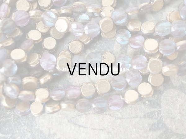 画像3: アンティーク  ガラス製 極小 3.5mm サフィレット色のビーズ カット入り　26ピースのセット (3)