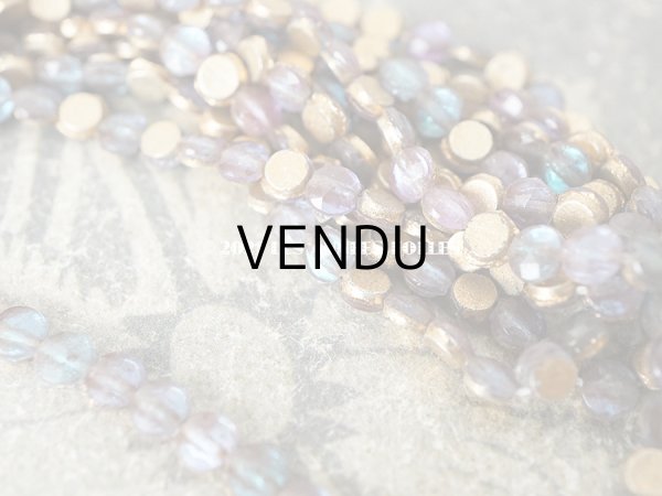 画像7: アンティーク  ガラス製 極小 3.5mm サフィレット色のビーズ カット入り　26ピースのセット (7)