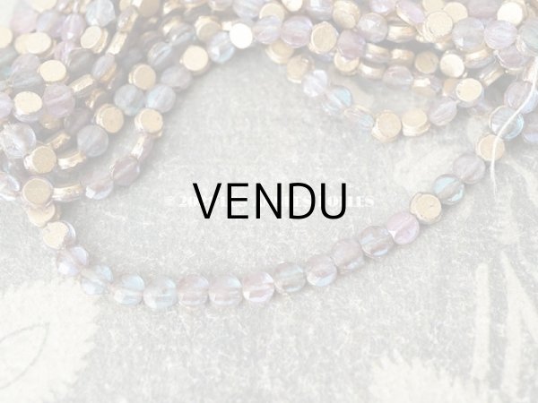 画像5: アンティーク  ガラス製 極小 3.5mm サフィレット色のビーズ カット入り　26ピースのセット (5)