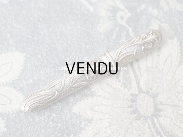 画像12: 1900年代 アンティーク シルバー製 アイリスの花 ソーイングセット 裁縫道具 (12)
