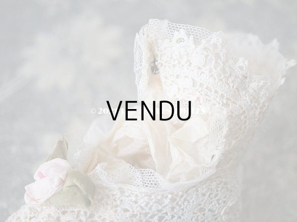 画像5: 1920年代 アンティーク 　ロココモチーフ付き クロシェレース ベビーシューズ   (5)